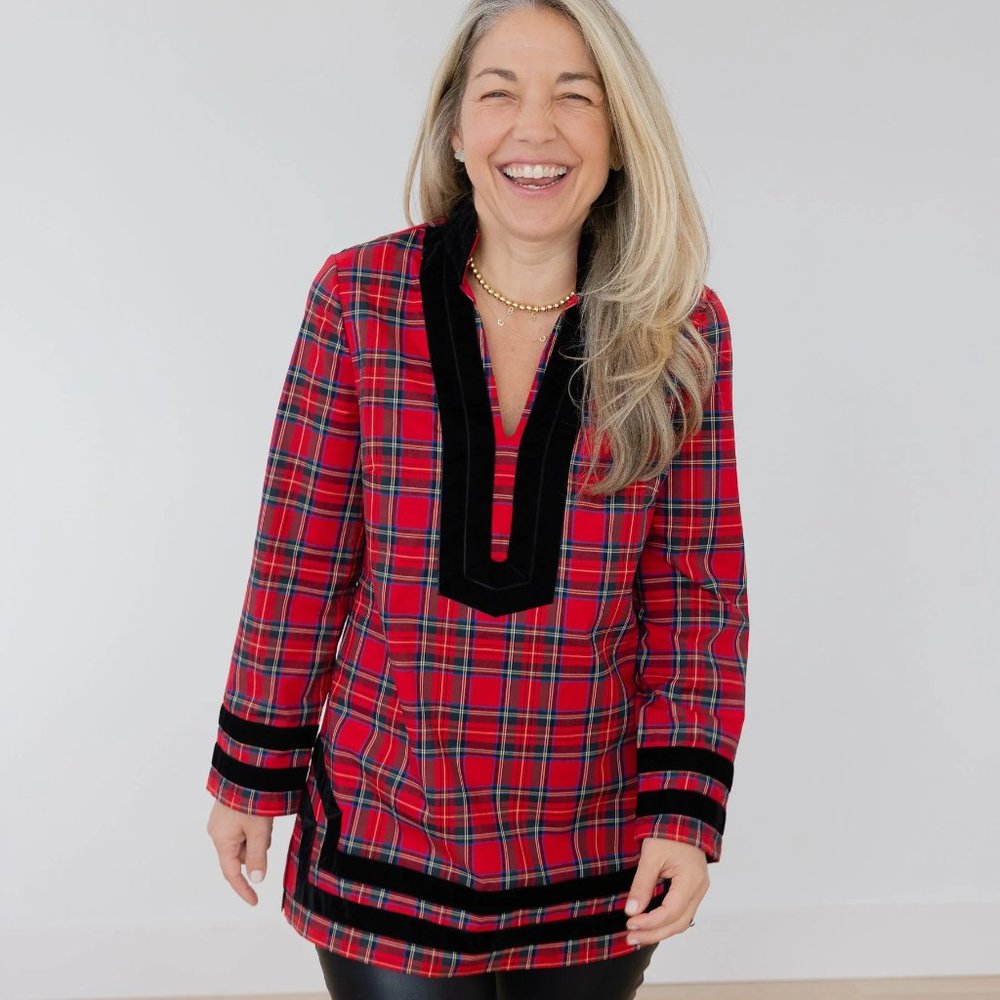 NWT Red Plaid Classic Tunic Top - Sail To Sable